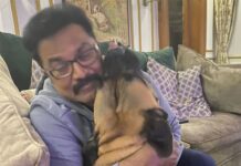 R. Sarathkumar Instagram - Getting back home after 25 days shoot at Hyderabad for thalapathy 66 and spending time with Thor