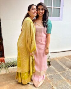 Rashmika Mandanna Instagram - Today my friend @raaginimuddaiah got married.. (and I don’t have a picture with her from today 😣) but I wouldn’t have missed it for the world! 
After missing a 4 AM flight and having my flights delayed 4-5 times.. 🥲 thank god, I finally made it to her wedding! 🥰 
And OMG! what a beautiful bride she is.. ❤️❤️
Ahhh.. and these girls.. I literally grew up with these girls.. ❤️ it’s been 17 years since I’ve known them and nothing’s changed at all.. ❤️
They keep me sane.. they keep me rooted.. they keep me happy.. and these are my girls.. ❤️
So so glad today I got to see them! 
I wanted to share a lil something from my personal space with you all.. 😉❤️
This is how your Rashmika was before most of you have known her and looks like nothing has changed! 😄❤️