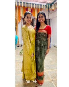 Rashmika Mandanna Instagram - Today my friend @raaginimuddaiah got married.. (and I don’t have a picture with her from today 😣) but I wouldn’t have missed it for the world! 
After missing a 4 AM flight and having my flights delayed 4-5 times.. 🥲 thank god, I finally made it to her wedding! 🥰 
And OMG! what a beautiful bride she is.. ❤️❤️
Ahhh.. and these girls.. I literally grew up with these girls.. ❤️ it’s been 17 years since I’ve known them and nothing’s changed at all.. ❤️
They keep me sane.. they keep me rooted.. they keep me happy.. and these are my girls.. ❤️
So so glad today I got to see them! 
I wanted to share a lil something from my personal space with you all.. 😉❤️
This is how your Rashmika was before most of you have known her and looks like nothing has changed! 😄❤️