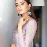 Rukshar Dhillon Instagram - Soft hues & vintage vibes💟 Styled by- @meghanaalluri Outfit- @mrunalinirao Jewellery- @sheetalzaveribyvithaldas Make up- @makeupbysheffali Hair- @seena_hair143 Photographer- @kannasrihari #AshokaVanamLoArjunaKalyanam #AVAK #RuksharDhillon #promotions