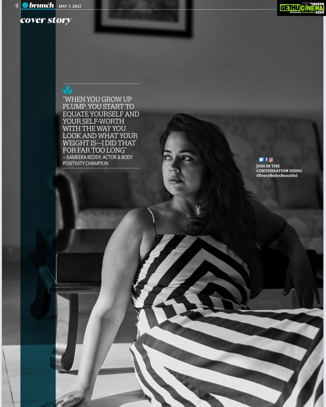 Sameera Reddy Instagram - There is beauty in a breakdown if you choose the path to rebuild & redefine . It’s hard . But worth it❤️ A big shoutout to my dear friend and college classmate @jamalshaikh for capturing my thoughts so beautifully ✨ Photographs by @prabhatshetty Written by @modwel For @htbrunch