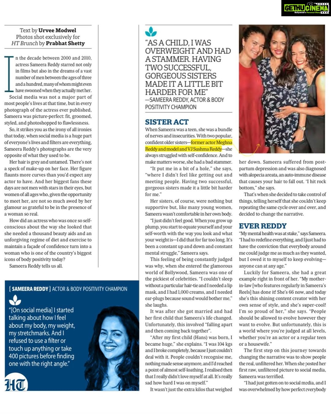 Sameera Reddy Instagram - There is beauty in a breakdown if you choose the path to rebuild & redefine . It’s hard . But worth it❤️ A big shoutout to my dear friend and college classmate @jamalshaikh for capturing my thoughts so beautifully ✨ Photographs by @prabhatshetty Written by @modwel For @htbrunch