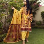 Sarah Khan Instagram - The radiant yellow is my favourite from @gisele.pk lawn collection. Living the summer life ☀️ Go orders your now at gisele.pk PR:aneehafeez 📸 @itsshehryaradil #Giséle #sarahkhan #sarafalak #aneehafeez