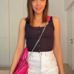Shazahn Padamsee Instagram - Handbags are a girls bff 🖤👛 Styling my classic b&w outfit with bursts of colour! #styling #handbags #purse #chic #fashioninspo #fashion #ootd #reelsinstagram #reels