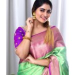 Shivani Narayanan Instagram - Saree ❤️ Team @johan_sathyadas @shreshta_iyer @maidenbrides @makeoverby_vibha @ravikkai_selai