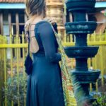 Shivani Narayanan Instagram - Only happiness for life ❤️ #templevibes Outfit @yaradesigners Kerala