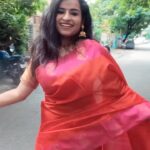 Sivaangi Krishnakumar Instagram - When in a saree..😝 Late to the trend!!🤪