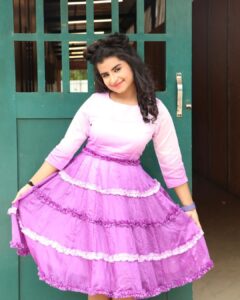 Sivaangi Krishnakumar Instagram - Rendu Bun Hairstyle 🤪
Outfit : @radheyscouture 
PC @vikram__offi