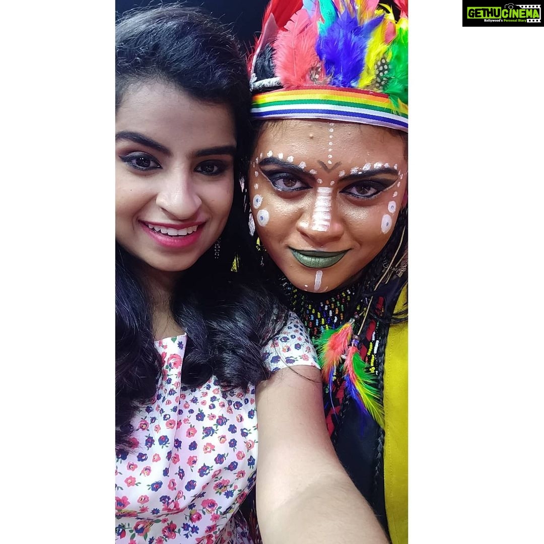 Sivaangi Krishnakumar Instagram - Happy Birthday to my inspiration ❤️😍 Punya akka😍 She is one person whom I have looked upon in singing. My dream is to perform like her one day☺️. Punya akka you will be in a better place soon and can't wait to see you. Happiest Birthday Rockstar😍💓 @kannammarox2393 சாலிகிராமம்