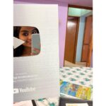 Sivaangi Krishnakumar Instagram - Dream come true! 😍Got my Silver Play Button from @youtubeindia for crossing 100k subs😍without you all this wouldnt have been possible😍full unboxing video in my youtube channel😍