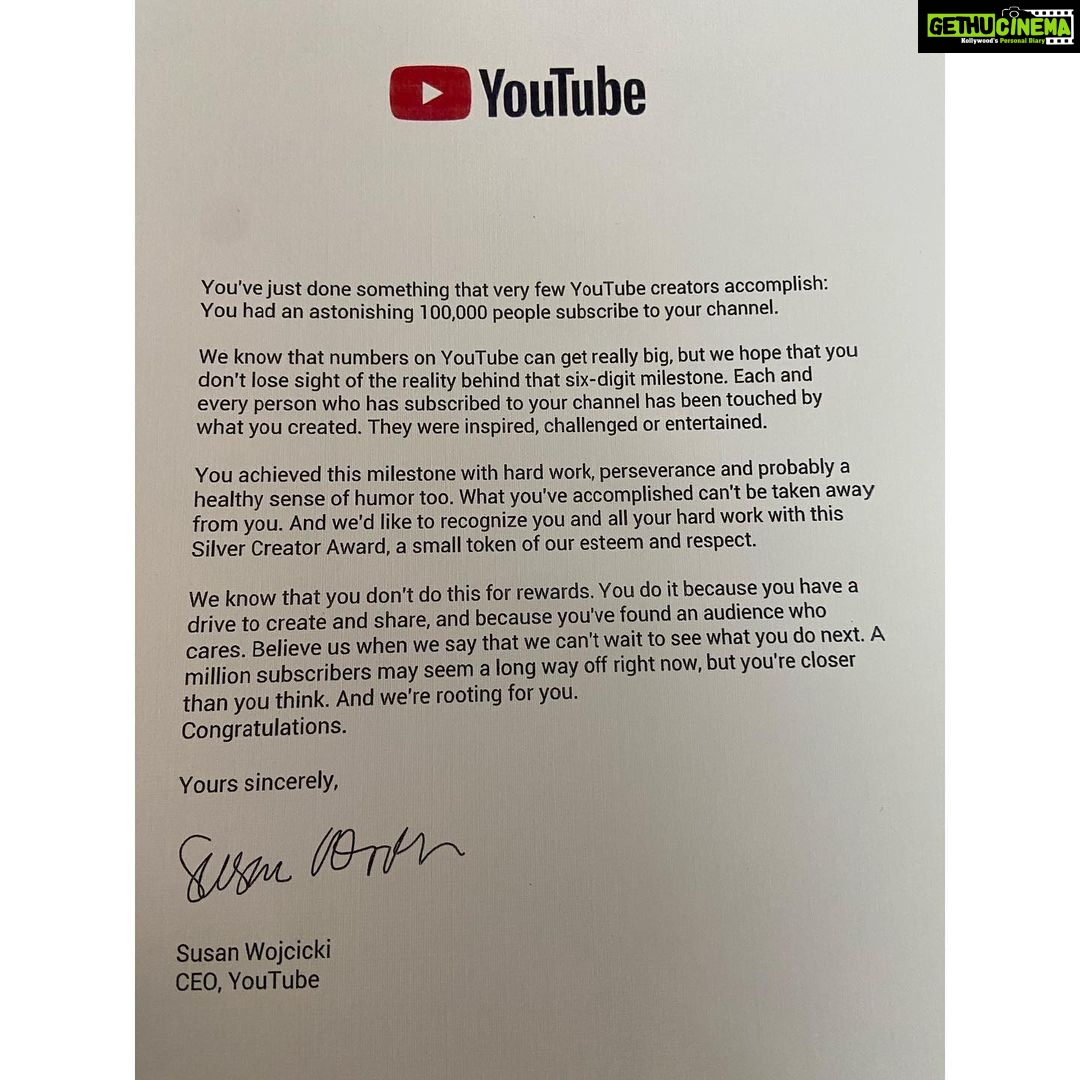 Sivaangi Krishnakumar Instagram - Dream come true! 😍Got my Silver Play Button from @youtubeindia for crossing 100k subs😍without you all this wouldnt have been possible😍full unboxing video in my youtube channel😍