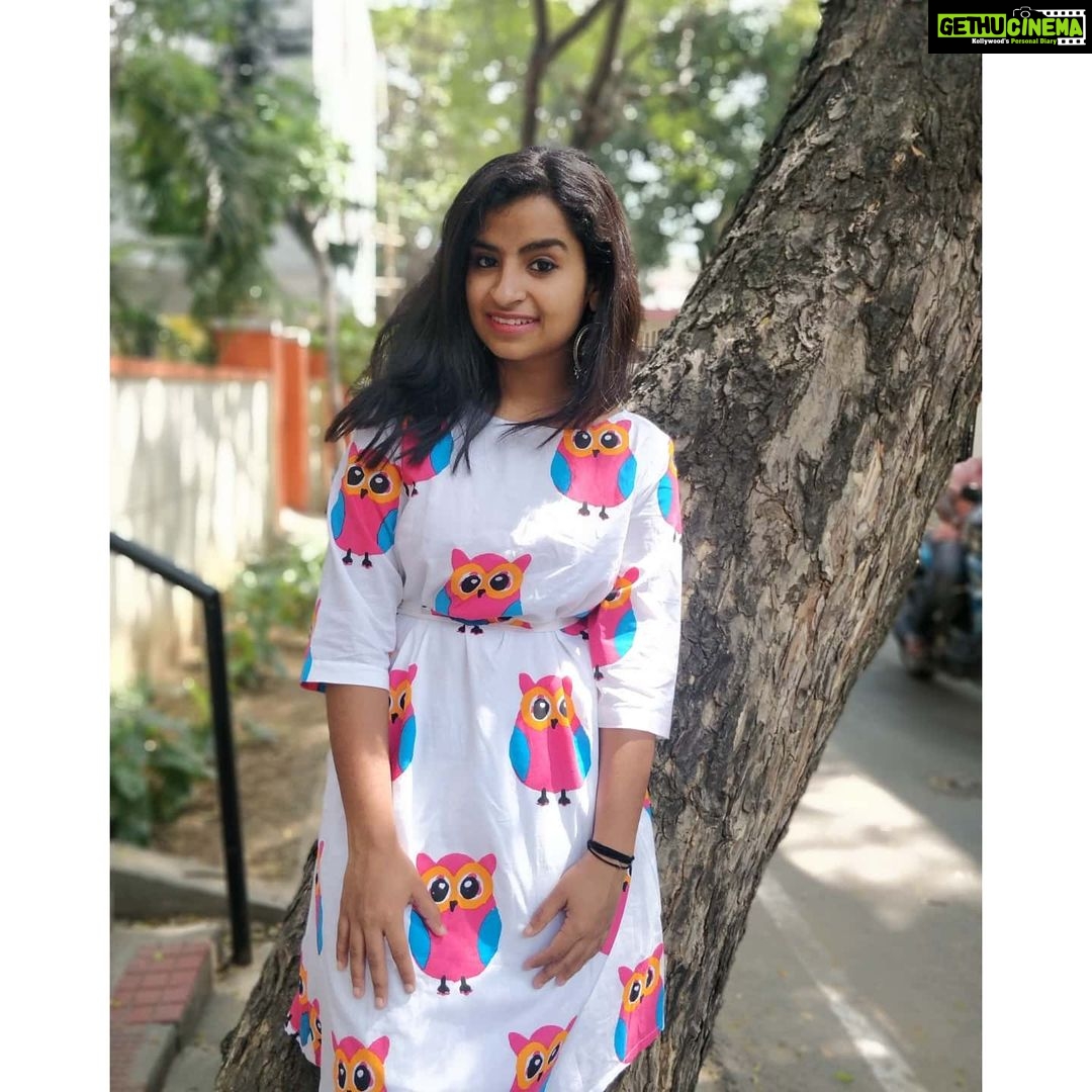 Sivaangi Krishnakumar Instagram - 🦉🦉 Outfit: @vin.boutique Earrings:@twinkle_jewelleries