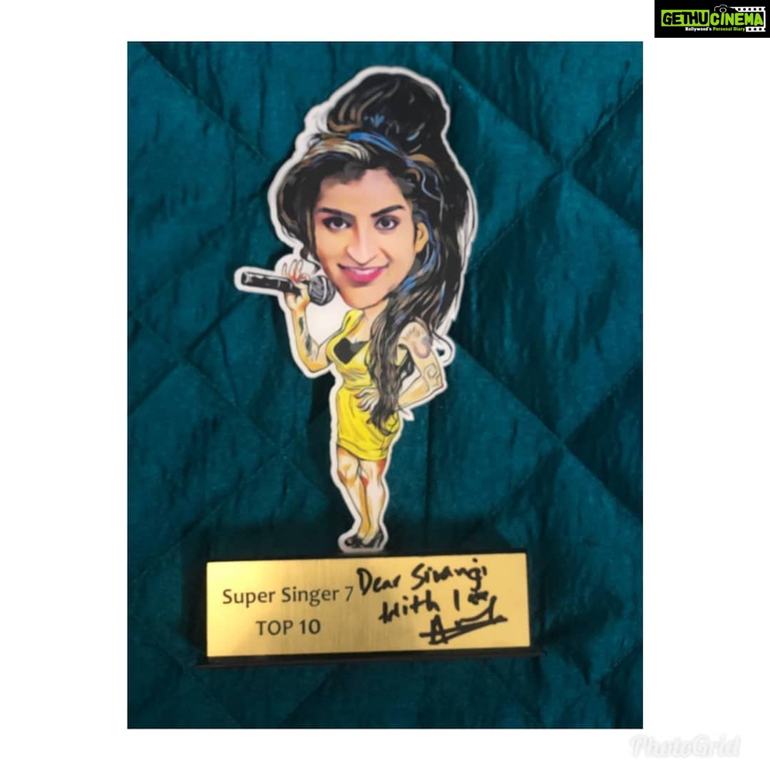 Sivaangi Krishnakumar Instagram - Milestone🏆 Thankyou so much people for the support all these days 😄❤️. Will give my best in the further rounds😁. #supersinger7 #vijaytv #vijaytelevision #top10