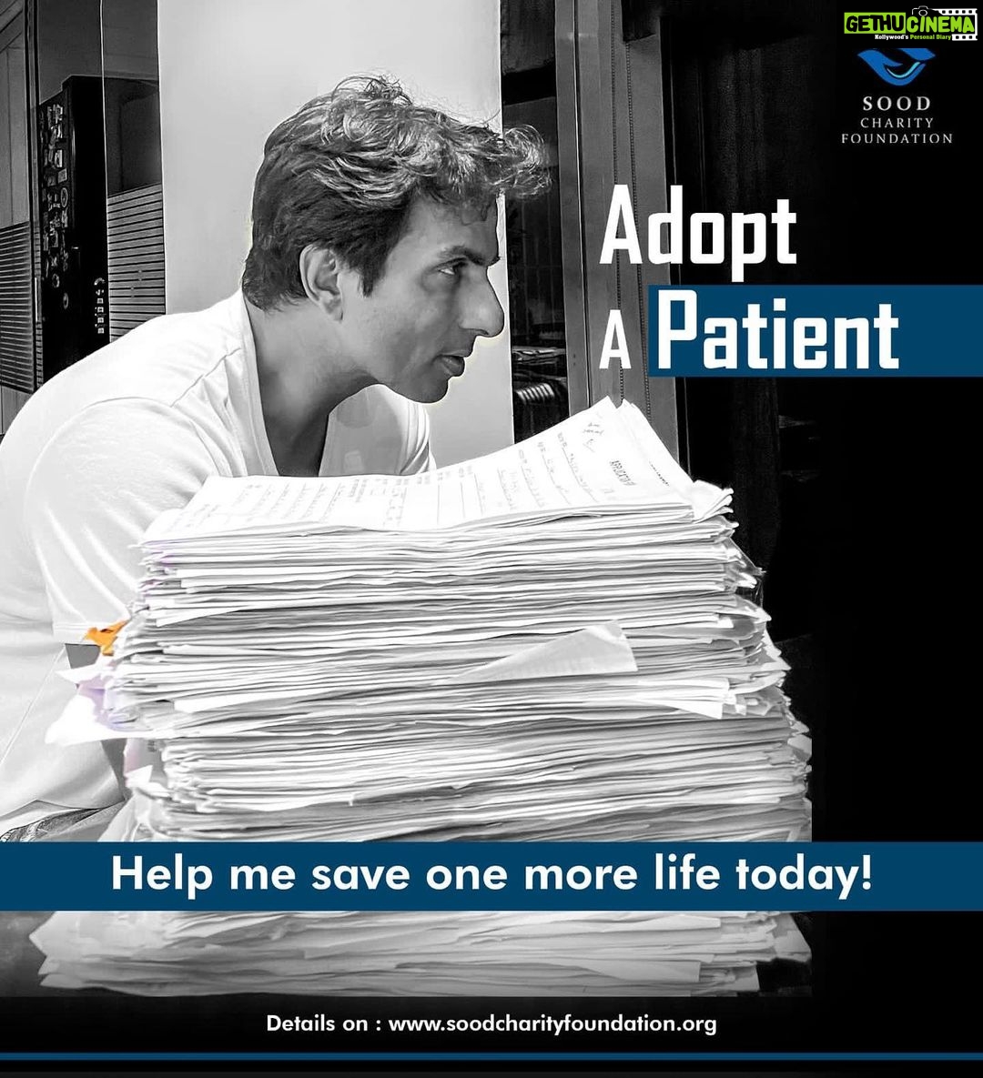 Sonu Sood Instagram - I receive thousands of requests daily & I try to save as many lives as I can. But, this journey cannot be complete without you joining hands with me. Join me in Helping Save One More Life. Link on bio. Details on soodcharityfoundation.org @Sood_Charity_Foundation ๐ฎ๐ณ