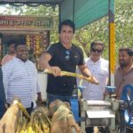 Sonu Sood Instagram - Anyone for sugarcane juice? One glass free with every glass 😜 #supportsmallbusiness #shirdi
