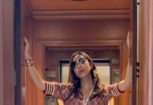 Sophie Choudry Instagram - The things you can do in an elevator😋 #transformation #transformationtuesday #lotd #glam #reelitfeelit #sophiechoudry