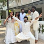 Sundeep Kishan Instagram - Love & Laughter 🤍 Happy Married Life my Babies 😘 @aadhiofficial @nikkigalrani @manojkmanchu @neeraja.kona @anmishareddygummi Outfit by @labelcrestelli