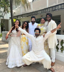 Sundeep Kishan Instagram - Love & Laughter 🤍

Happy Married Life my Babies 😘

@aadhiofficial @nikkigalrani 
@manojkmanchu @neeraja.kona @anmishareddygummi

Outfit by @labelcrestelli