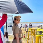 Vidhya Instagram - Scorching summer heat🌞🥵😎Had a wonderful time working with Director Somnath and team🤗🤍 #behindthescenes #aboutlastweek Mahabalipuram, Tamil Nadu, India