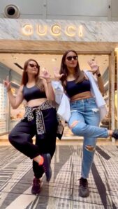 Akshara Gowda Instagram - Jiggling our money at Duty Free! . . #traveldiaries #singaporeairlines #changiairport #changi #changiairportsingapore #besties👭 #travelwithbestie #travelwithpooja #travellingunique #travelgram #luxurytravel #luxurytraveller #travelreels #airportoutfit #airportlook #airportdiaries Changi Airport Singapore