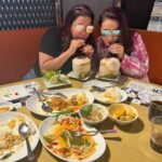 Ameesha Patel Instagram - Bangkok .., doing what we do best …. Yummmmmy Thai food in our tummy 💖💖💖🧿🧿🧿