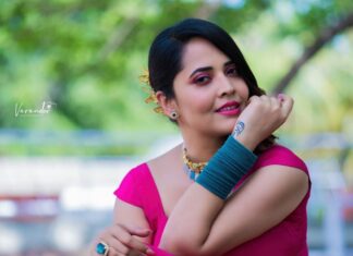 Anasuya Bharadwaj Instagram - I will allow myself to become the flutterby 🦋🥰 For #SuperSingerJunior🎤🎶 Outfit & Styling @gaurinaidu 🌷 PC: @verendar_photography 🌸