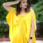Anasuya Bharadwaj Instagram - Audacious! 🌟 For the Title and Logo Launch of my next.. #ARI - My name is Nobody ! Styled by @rishi_chowdary 💛 Outfit @shaayabytriptisingh Accessories @houseofqc PC: @verendar_photography 🥰