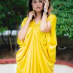 Anasuya Bharadwaj Instagram - Audacious! 🌟 For the Title and Logo Launch of my next.. #ARI - My name is Nobody ! Styled by @rishi_chowdary 💛 Outfit @shaayabytriptisingh Accessories @houseofqc PC: @verendar_photography 🥰