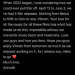 Anirudh Ravichander Instagram - A note from my heart to all of you ❤️