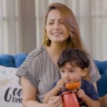 Anita Hassanandani Instagram - You know my Aaru and his LuvLap Super sipper are inseparable. This steel sipper has a weighted straw which makes sure that he can drink at any angle and no liquid gets wasted. It is made with High Grade SS304 Steel, is BPA free and its handle is comfortable to hold. So, he is hydrated all the time and I love that he has found the cutest best friend. Go, get one for your baby at LuvLap!