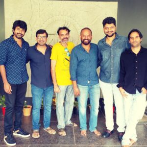 Aravind Akash Instagram - Vp 11 Pooja in hyd!! Spl guest @sivakarthikeyan  and this movie is gonna be a blast!! #nc22  #vp11 @venkat_prabhu @premgi @anudeep.film