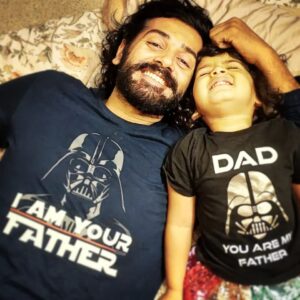 Ashwin Kakumanu Instagram - Happy fathers day! Same birthday, zodiac,chinese zodiac and twinning. May the force be with us. #starwars #geeks