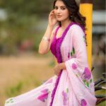 Athulya Ravi Instagram - I prefer living in color !! 🌈🟣❤️💕💙💗💛💚!! 👗 @rang_by_shilpa 👗 Blouse @naushinkiran 💗 Clicked @camerasenthil 📸