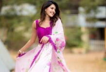 Athulya Ravi Instagram - I prefer living in color !! 🌈🟣❤️💕💙💗💛💚!! 👗 @rang_by_shilpa 👗 Blouse @naushinkiran 💗 Clicked @camerasenthil 📸