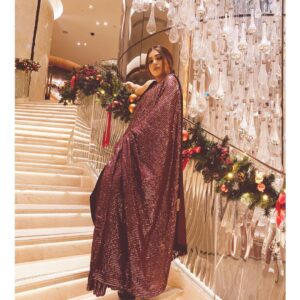 Bhumi Pednekar Instagram - #iffam2019 Variety Asian Stars Dinner 💋 in @mmalhotraworld Styled by @pranita.abhi HMU @cloverwootton #love #mmworld #saree