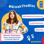 Bhumi Pednekar Instagram - Who runs the world? #GenW 🦸🏾‍♀️. #WomenAtWork👩🏽‍💼 are achieving greater heights and showing the way towards a #sustainable future. We need to make our workplaces equal⚖️, diverse and inclusive 🌈 for women to thrive and transform the society. @undpinindia is excited to partner with @bhumipednekar to #BreakTheBias💥 around women at workplace👩🏽‍💻. Stay tuned for more! #IWD2022