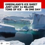Bhumi Pednekar Instagram - After months of record temperatures, scientists say Greenland's ice sheet experienced its biggest melt of the summer on Thursday, losing 11 billion tons of surface ice to the ocean — equivalent to 4.4 million Olympic swimming pools. Greenland's ice sheet usually melts during the summer, but the melt season typically begins around the end of May; this year it began at the start. This July alone, Greenland's ice sheet lost 197 billion tons of ice, according to Ruth Mottram, a climate scientist with Danish Meteorological Institute. She told CNN the expected average would be between 60-70 billion tons at this time of year. (📸: Sean Gallup/Getty Images) @cnn @cnnclimate