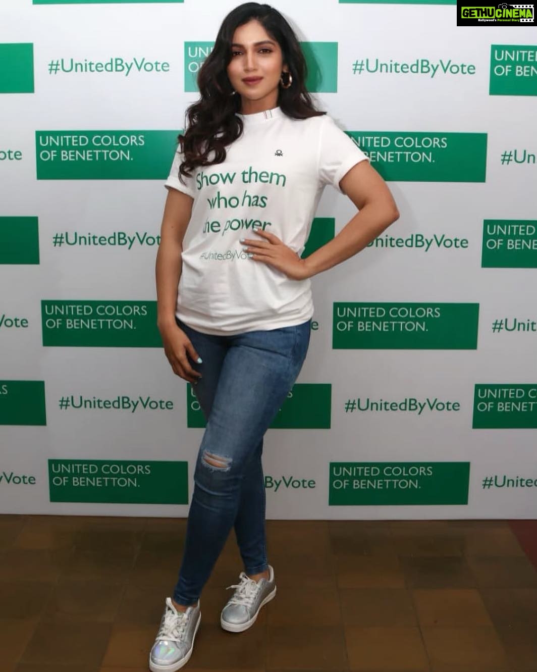 Bhumi Pednekar Instagram - Vote for love, vote for change,vote for what you believe in , vote for progress . Come together as one nation, one community, one society and get #UnitedByVote #ShowThemPower @benetton_india #govote