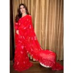 Bhumi Pednekar Instagram - Red isn’t always dangerous ❤️ . . . Wearing @arpita__mehta Styled by @shaleenanathani Makeup @13kavitadas Hair @hairstories_byseema #sonchiriya #sonchiriyapromotions #1stMarch #stylefile #sunday #hello #red #love