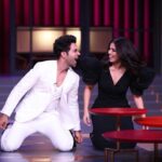 Bhumi Pednekar Instagram - Madness 😜 with @karanjohar & @rajkummar_rao on #koffeewithkaran tonight on @starworldindia @hotstar