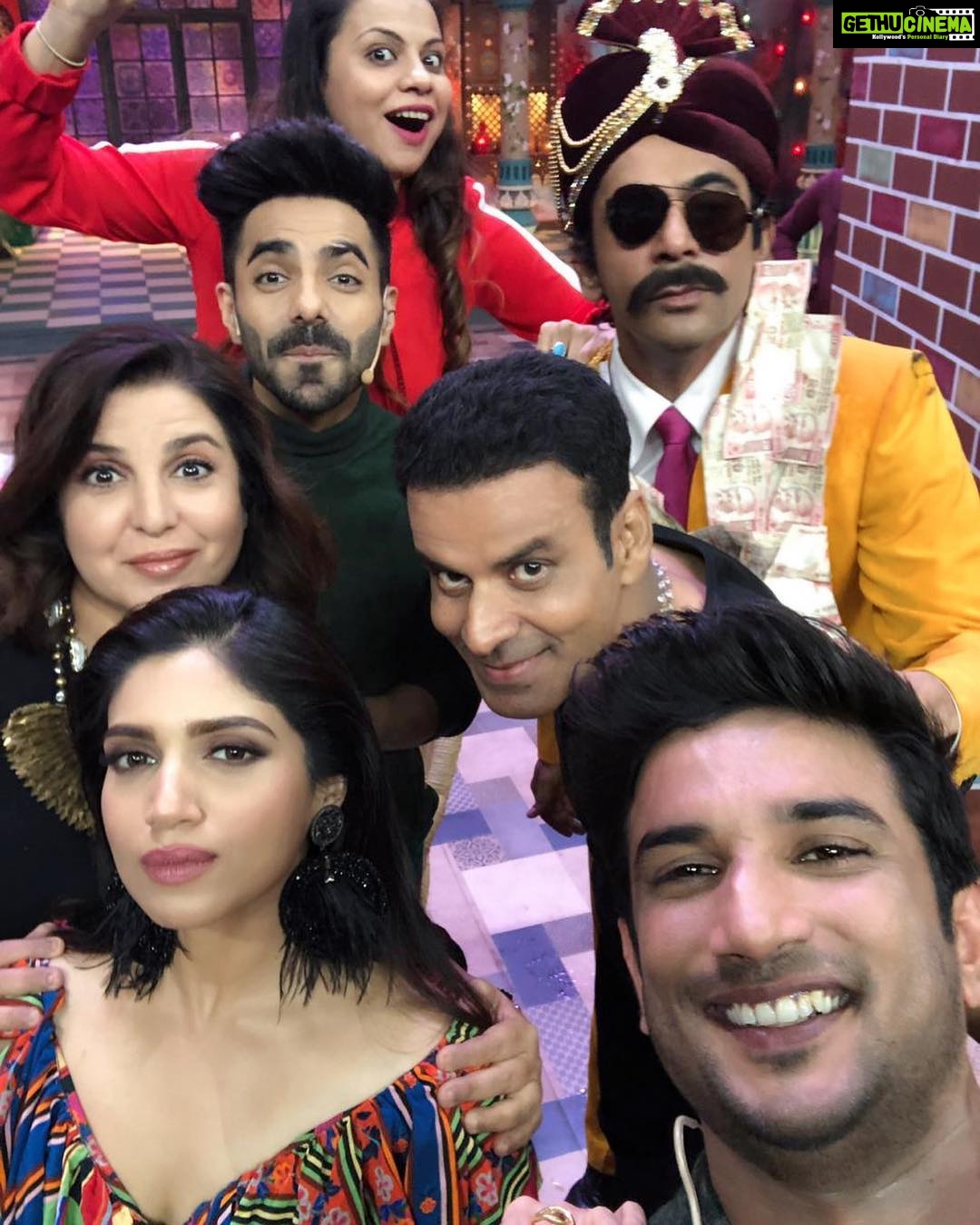 Bhumi Pednekar Instagram - Happy happy happy birthday @farahkhankunder ❤️You’re the sweetest and coolest 😘 #kanpurwalekhuranas #sonchiriya #love @whosunilgrover @sushantsinghrajput @bajpayee.manoj