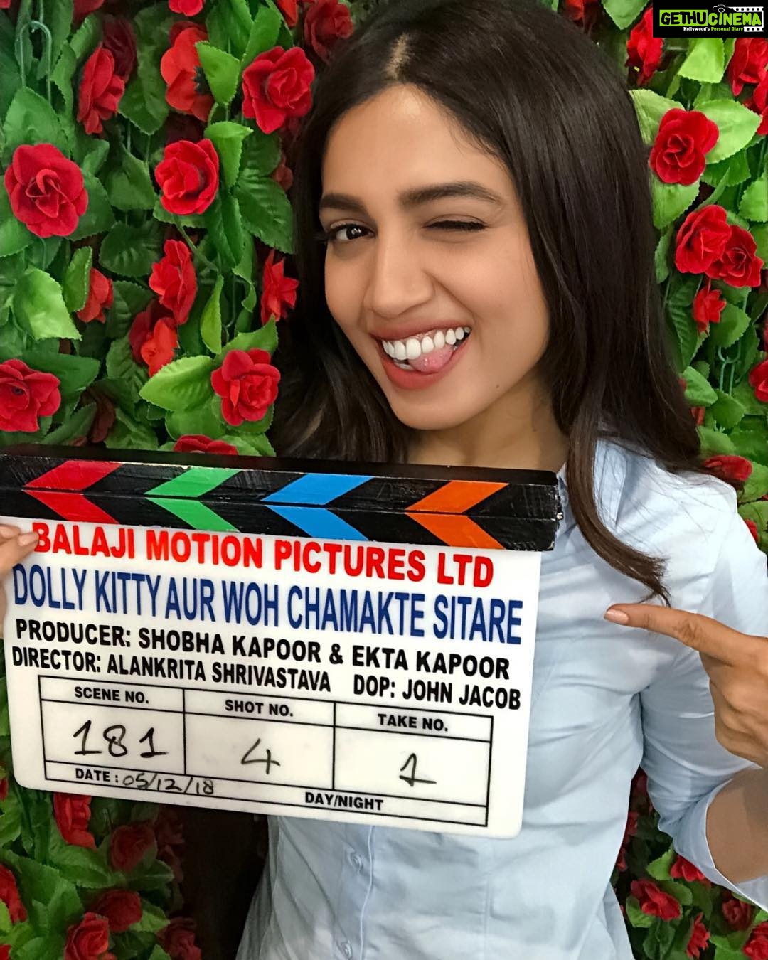 Bhumi Pednekar Instagram - This one feels different .. excitement level 💯 #dollykittyaurwohchamaktesitare @konkona @alankrita601 @ektaravikapoor @ruchikaakapoor #schedulewrap #GoodMorning #love #thursday #hello