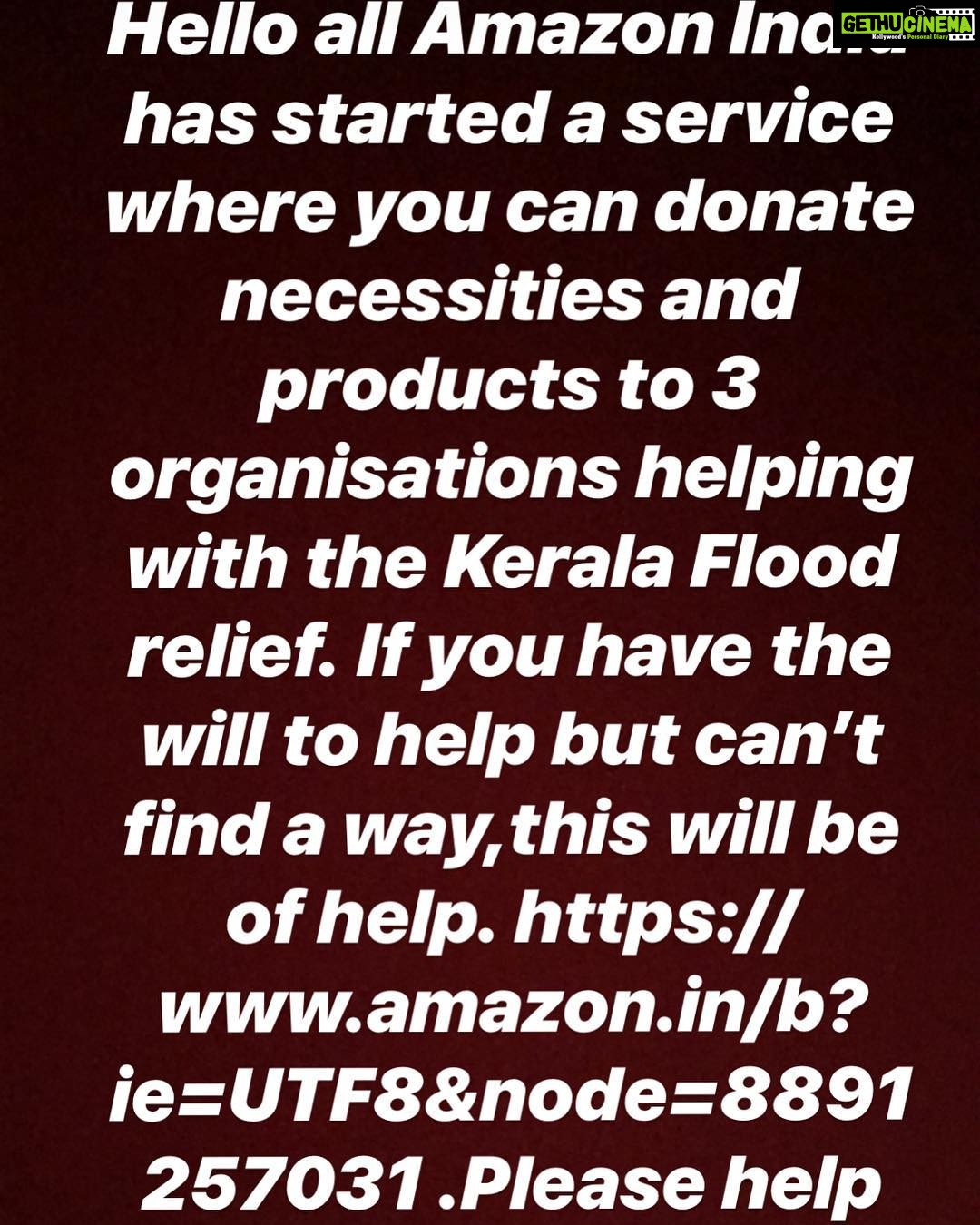 Bhumi Pednekar Instagram - LINK IN BIO Amazon India has started this very important service to help the people hit by the Kerala floods. I have used it and it’s easy and it connects you with the right organisations for the basic necessities to be delivered to the affected. We must help the ones affected by the Kerala floods. The situations is so bad. Reading all the SOS calls on different platforms, watching the news and the videos doing the rounds has truly shattered us. The affected are in my prayers.