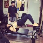 Bhumi Pednekar Instagram – Getting there bit by bit 
@neelamstotalfitnessstudio 
#workit #love #pilates #core #stretch
