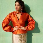 Bhumi Pednekar Instagram - Colours are powerful way to express your truest self 🌈 @verveindia Wearing @bibhumohapatra Clicked by @taras84 Styled by @divyakdsouza Makeup @eltonjfernandez #HappyNewYear #CoverShoot #Musing #Shootlife #VerveIndia #JanIssue #colourblock