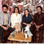 Bhumi Pednekar Instagram - A band of true cinema lovers ❤️check out our interview with @anupama.chopra for @filmcompanion along with @ayushmannk @rajkummar_rao .Thank you for such a fun and honest chat. Link in Bio ✌🏻