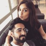 Bhumi Pednekar Instagram – Look who I bumped into today @ayushmannk ❤️