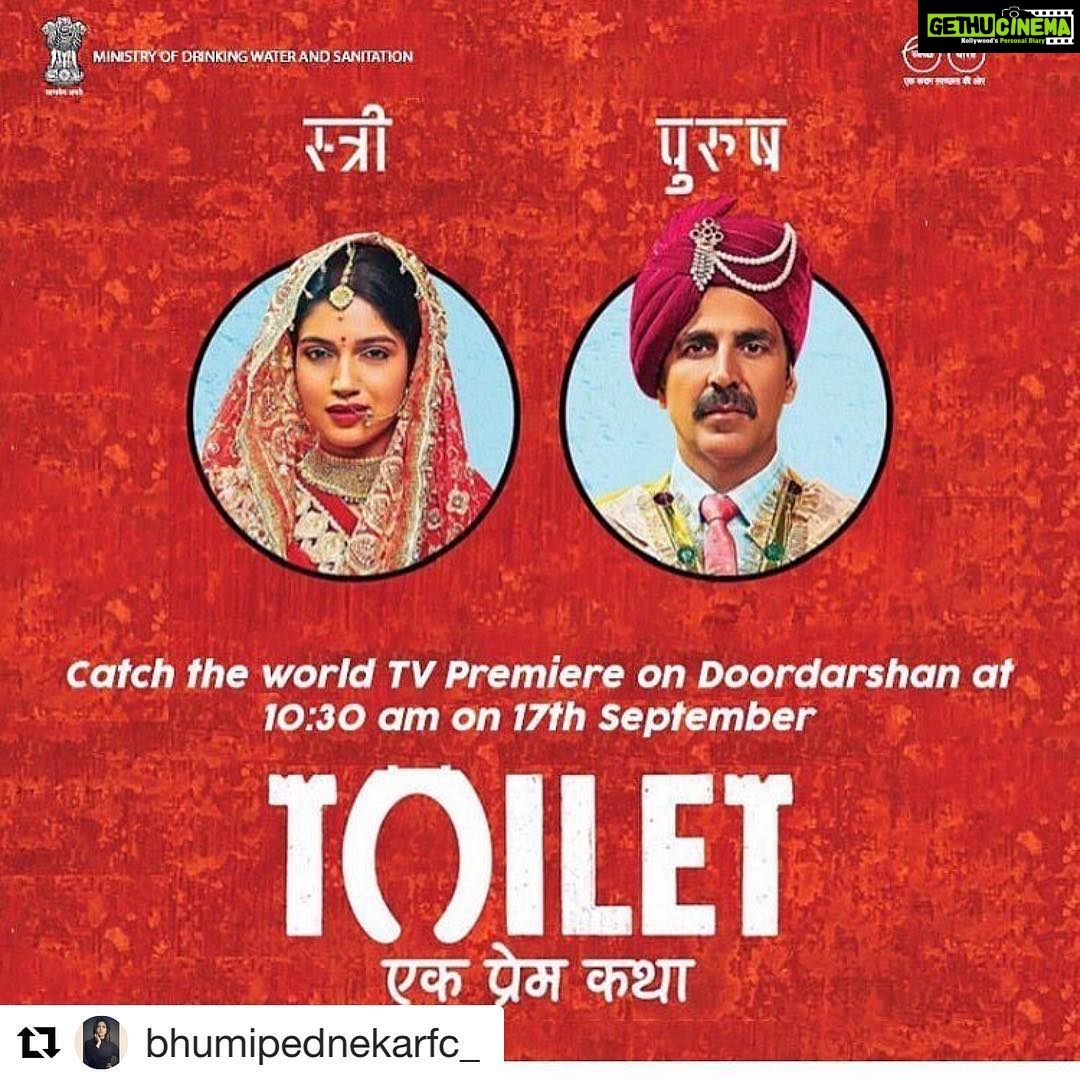 Bhumi Pednekar Instagram - #Repost @bhumipednekarfc_ (@get_repost) ・・・ Don't forget y'all ❤️ #toiletekpremkatha