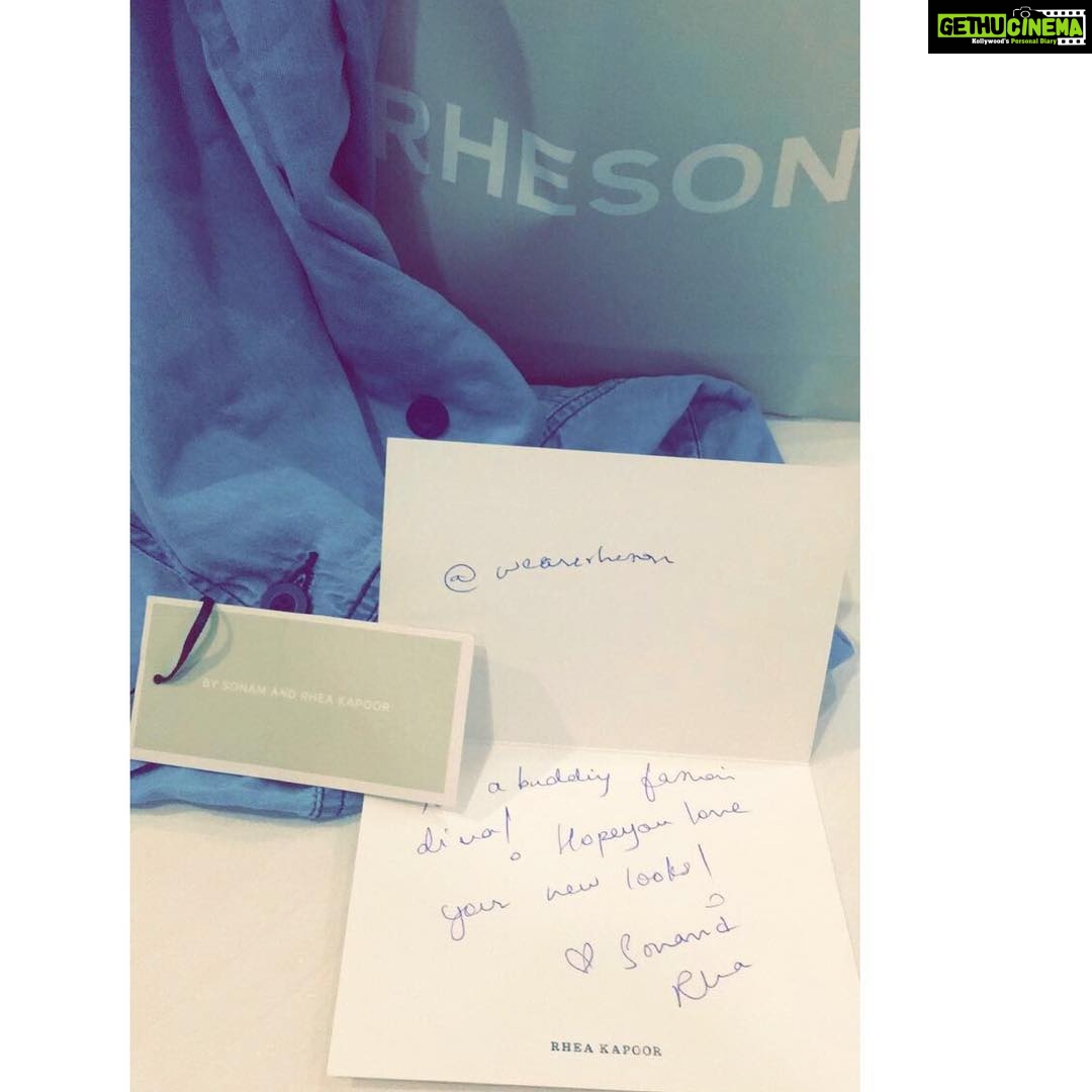 Bhumi Pednekar Instagram - Thank you @sonamkapoor @rheakapoor for my bag full of love.Loved my #WeAreRheson goodies,can't wait to wear them @wearerheson ❤️❤️❤️