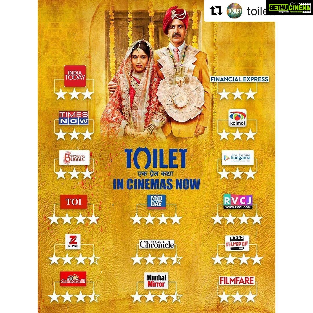 Bhumi Pednekar Instagram - So proud of our film and thank you for all the love ❤️ #toiletekpremkatha #gratitude
